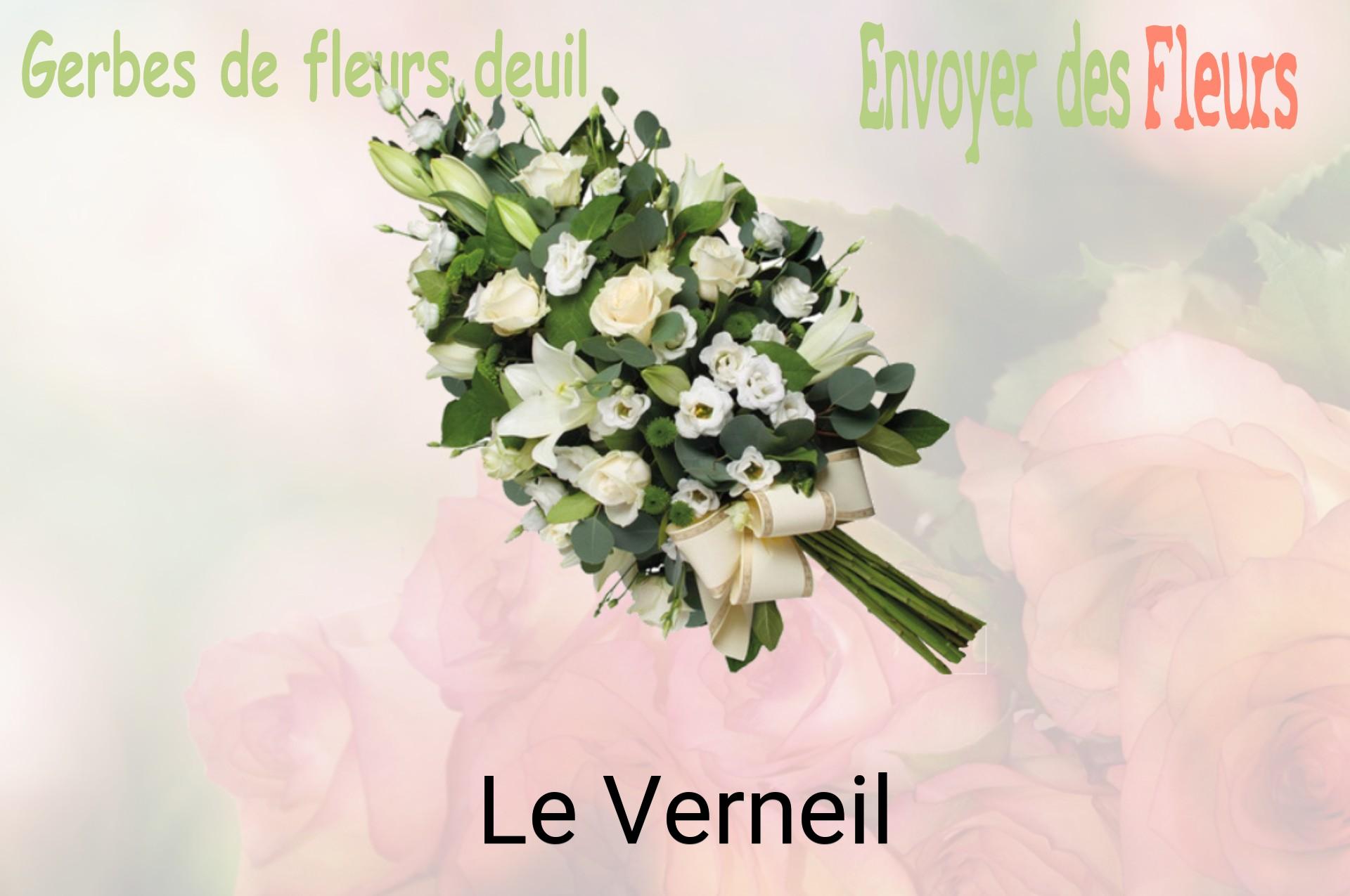 Gerbe de fleurs de deuil livrée à Le Verneil